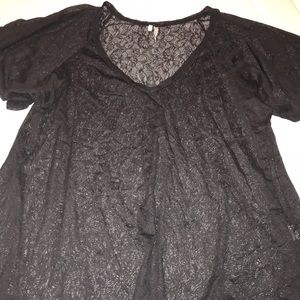 Black v neck dress shirt